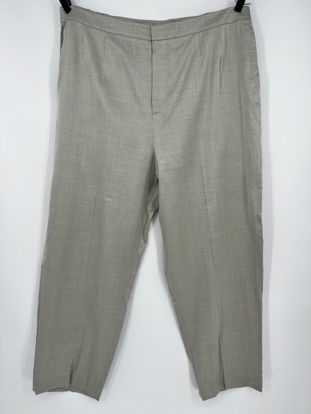 Vtg Linda Allard Ellen Tracy Pants Wool Silk Blend Trouser Womens 22 Taupe NEW - Picture 1 of 9